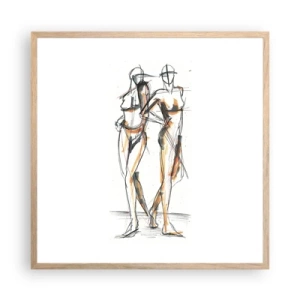 Poster in light oak frame - Study of Grace - 60x60 cm