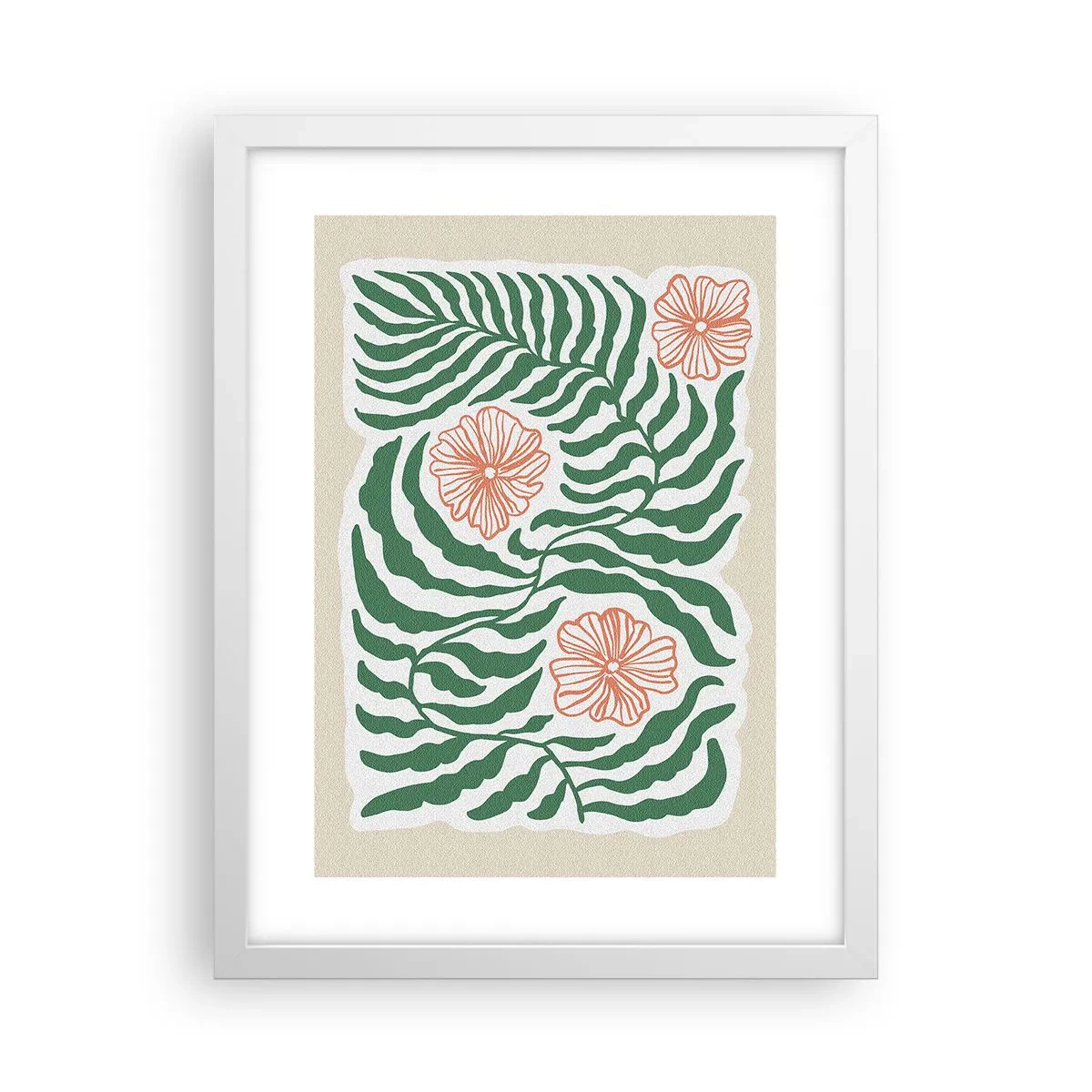 Poster in white frmae - Blossoming in Green - 30x40 cm