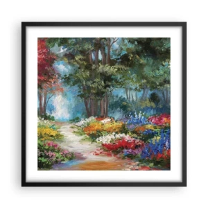 Poster in black frame - Wood Garden, Flowery Forest - 50x50 cm