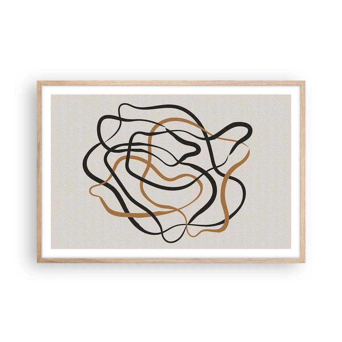 Poster in light oak frame - Everything Is Tangled UP - 91x61 cm