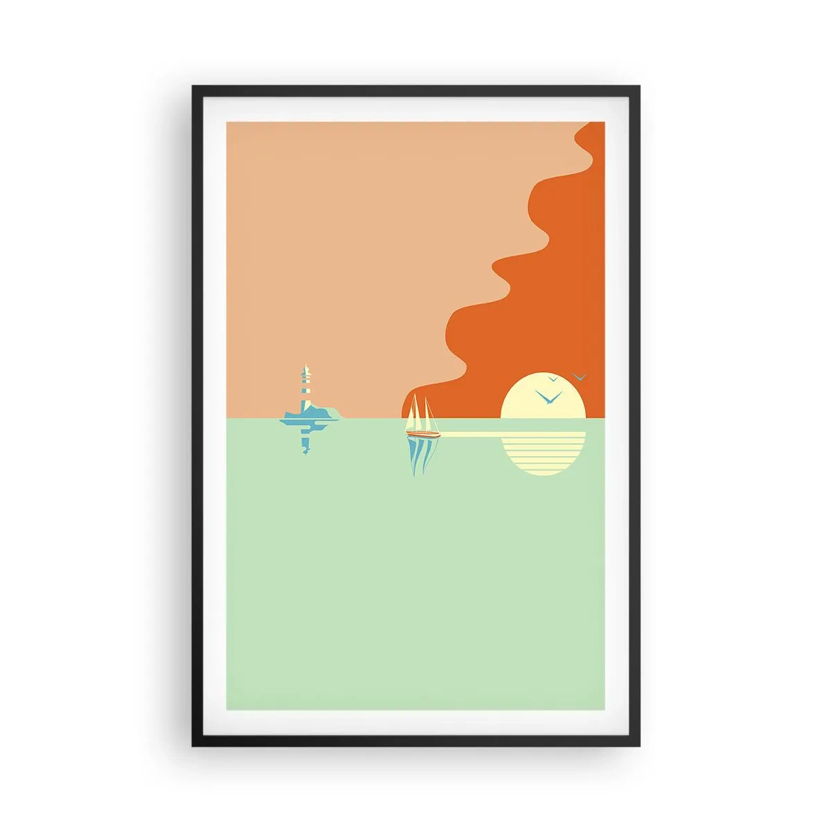 Poster in black frame - Ideal Sea Landscape - 61x91 cm