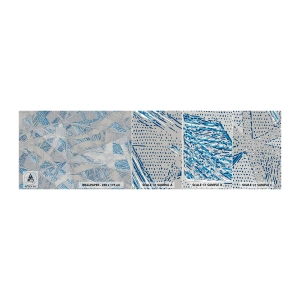 Photo Wallpaper Sample Self-Adhesive Deluxe Sticker - In Blue and Grey Maze - Scribbles, Bright, Chaos - 100x30 cm