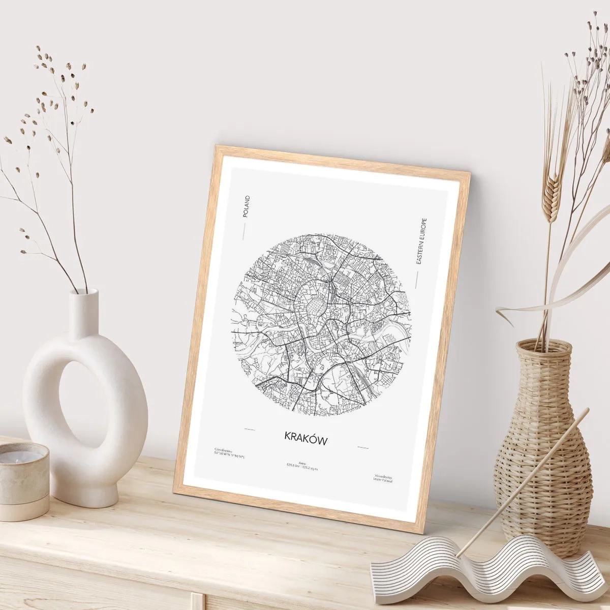 Poster in light oak frame - Anatomy of Crocow - 30x40 cm