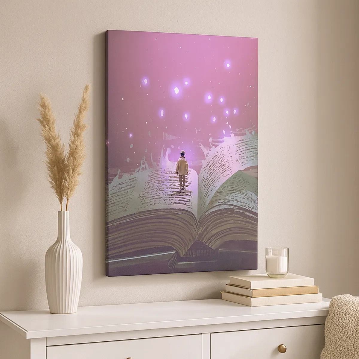 Canvas picture - Invitation to Another World -Read It! - 50x70 cm