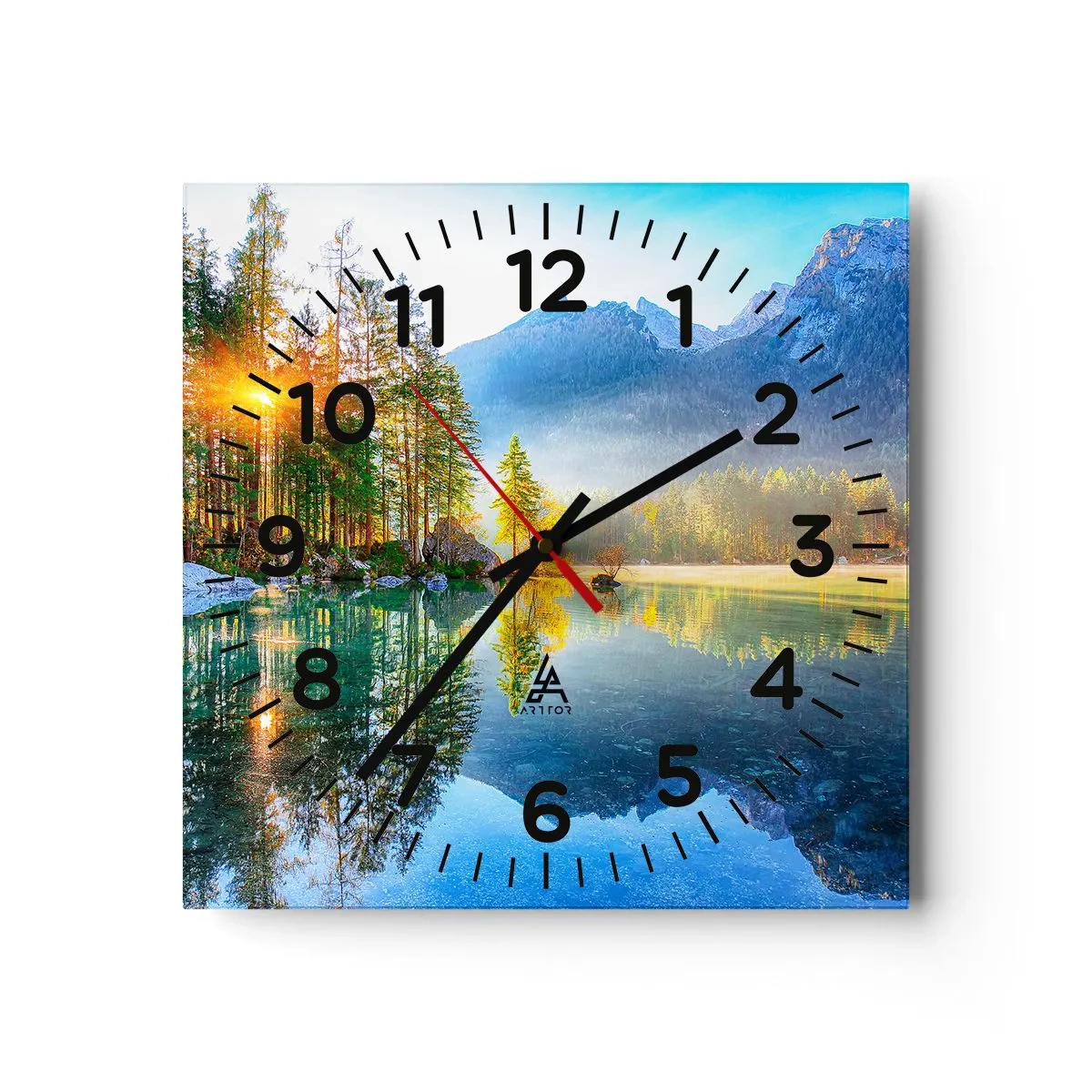 Wall clock - Clock on glass - Majesty and Sweetness - 30x30 cm