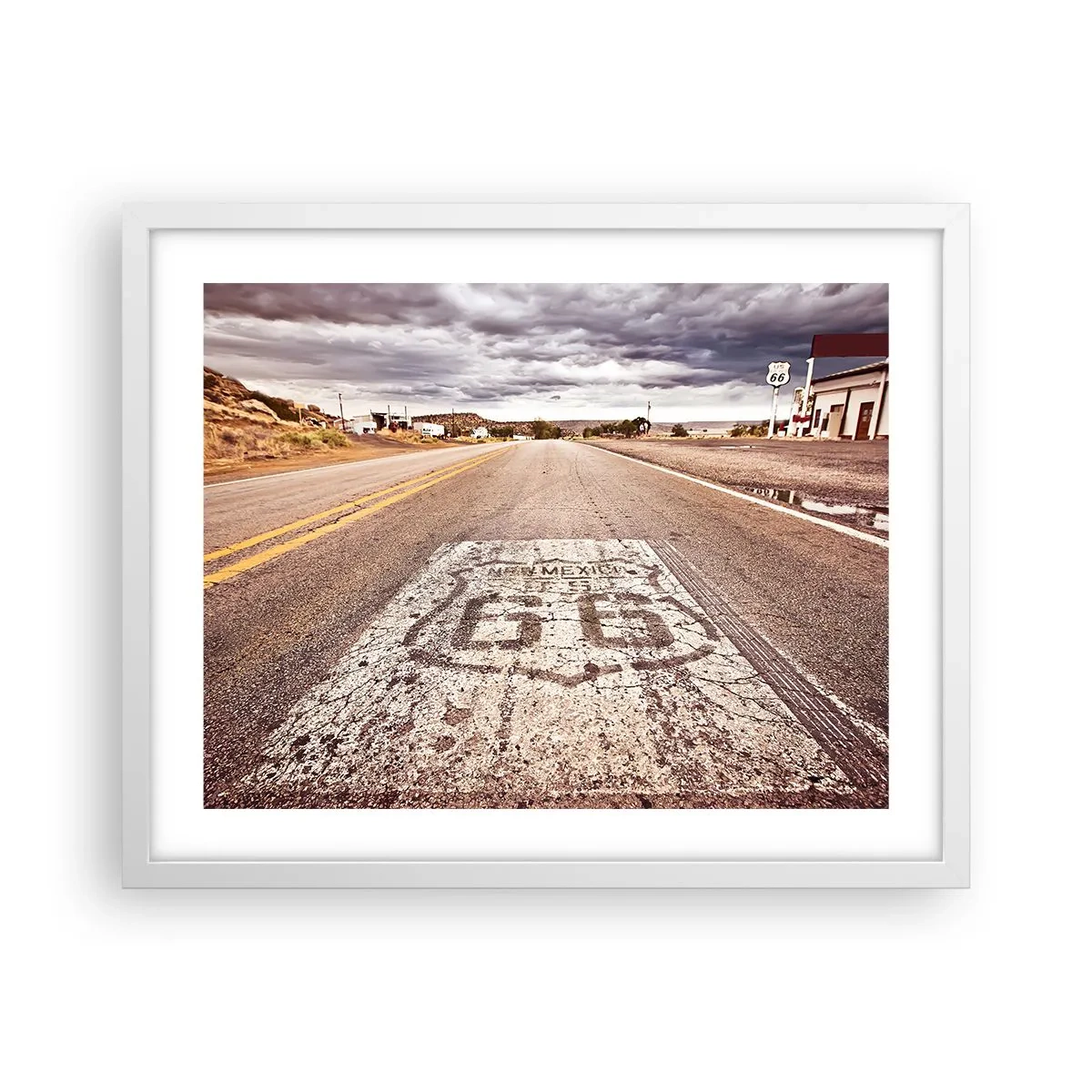 Poster in white frmae - Mother Road - American Legend - 50x40 cm