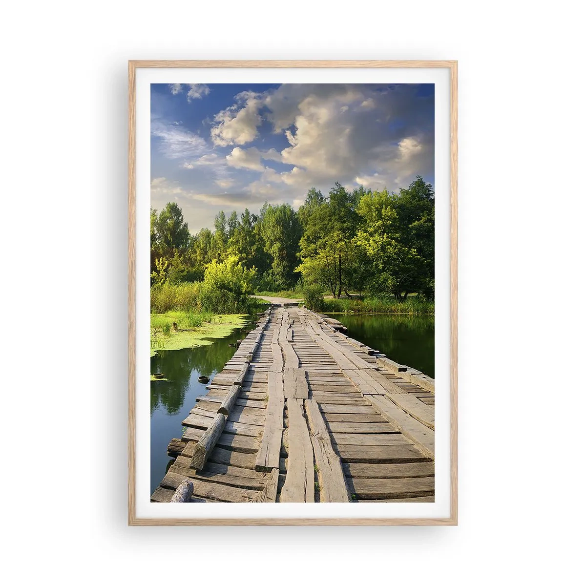 Poster in light oak frame - Summer Everywhere - 70x100 cm