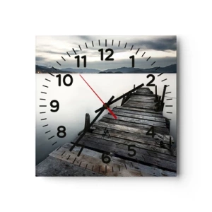 Wall clock - Clock on glass - Submerging in Tranquility - 40x40 cm