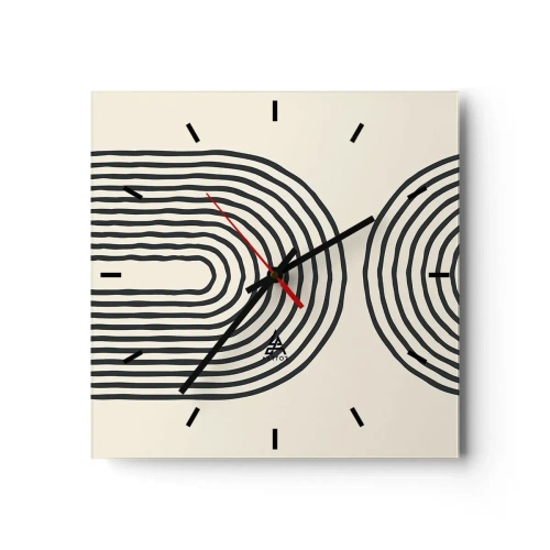 Wall clock - Clock on glass - In One Moment… - 30x30 cm