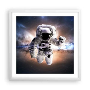 Poster in white frmae - Greetings from Space - 50x50 cm