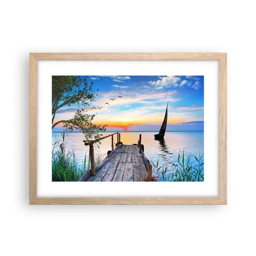 Poster in light oak frame - Good Evening - 40x30 cm