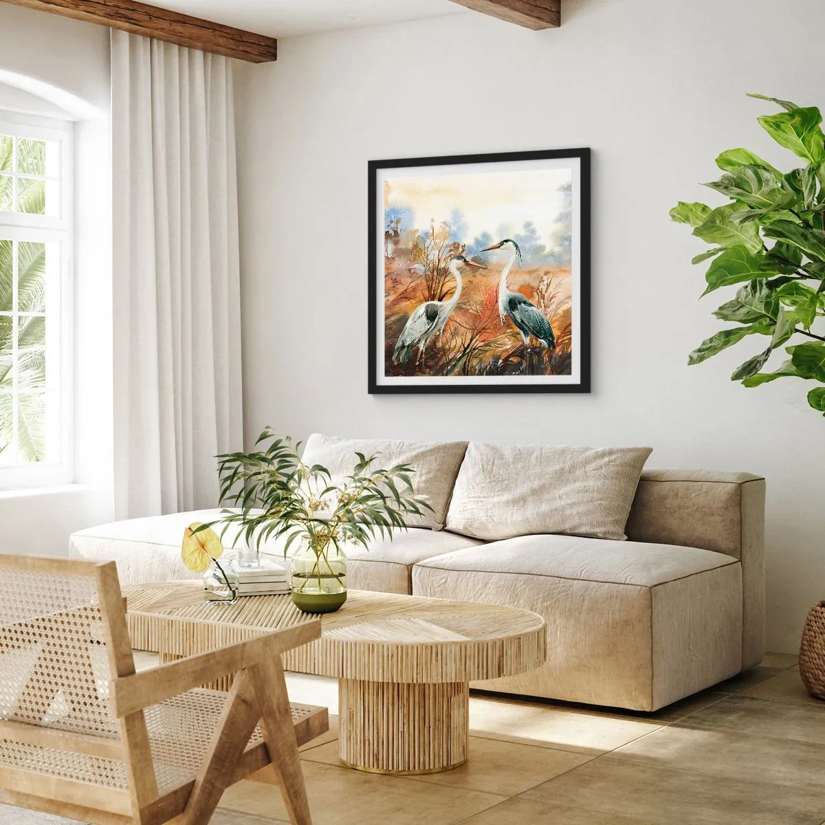 Poster in black frame - Where to in Autumn? - 50x50 cm