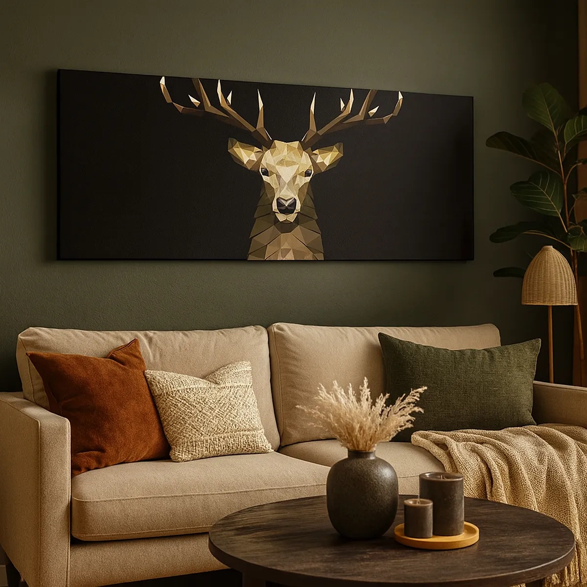 Canvas picture - Cubist Deer - 30x30 cm