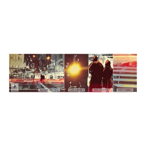 Photo Wallpaper Sample Self-Adhesive Deluxe Sticker - Big City Trip - City, Architecture, Night life - 100x30 cm