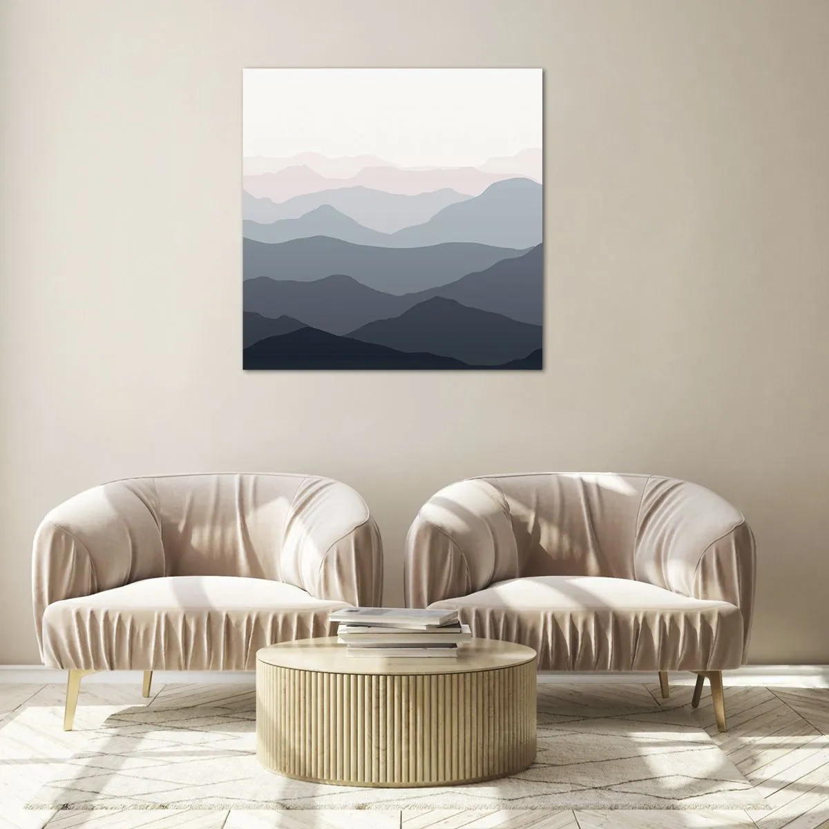 Glass picture - Mountain Waves - 60x60 cm
