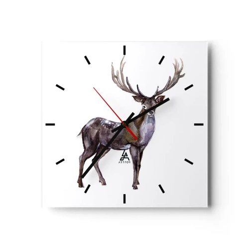 Wall clock - Clock on glass - King of Northern Forest - 30x30 cm