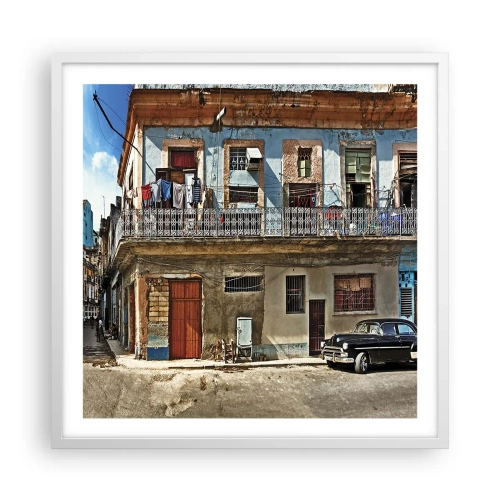 Poster in white frmae - Havana Style - 60x60 cm