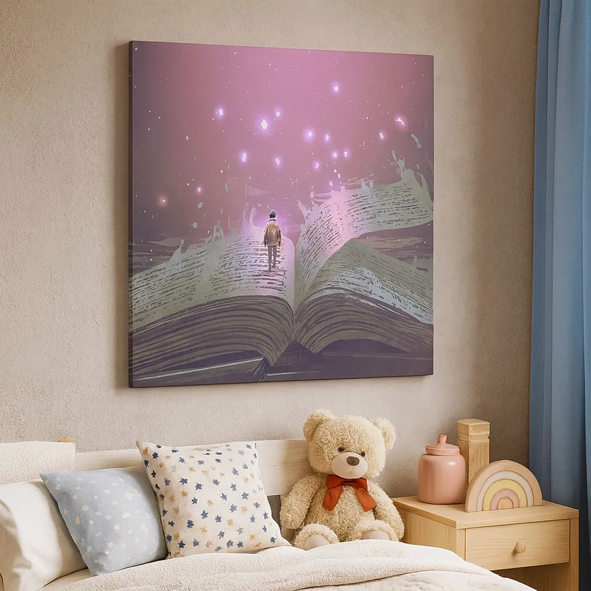 Canvas picture - Invitation to Another World -Read It! - 30x30 cm