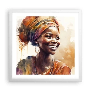 Poster in white frmae - African Queen - 50x50 cm