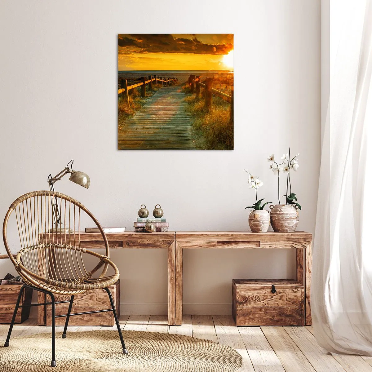 Canvas picture - Bathed in Old Gold - 60x60 cm
