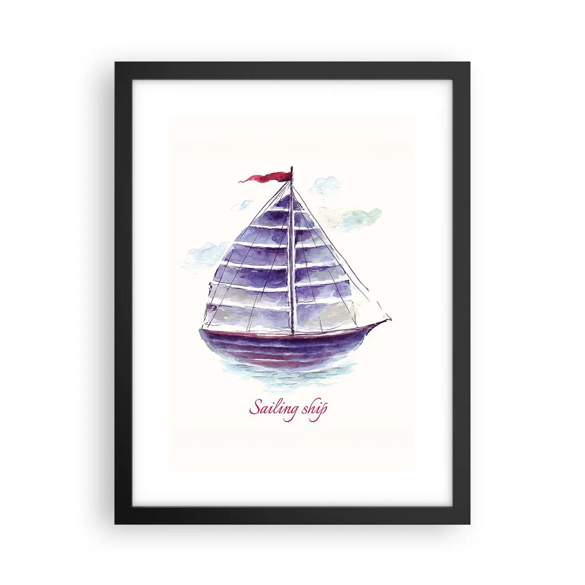 Poster in black frame - Full Sails And Calm Waters - 30x40 cm