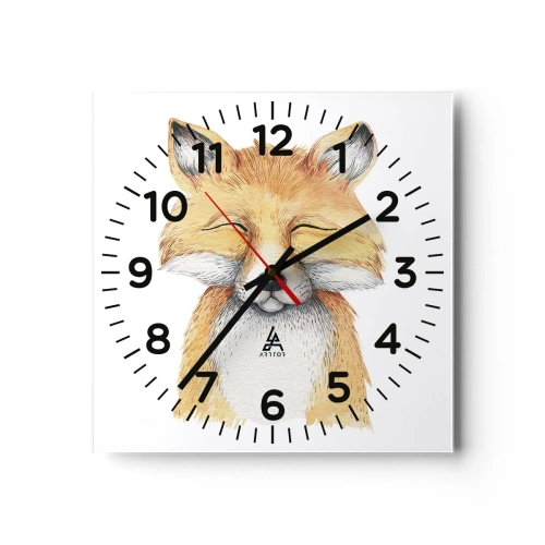 Wall clock - Clock on glass - Fox Moods - 30x30 cm