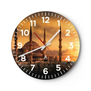 Wall clock - Clock on glass - God Is Great - 40x40 cm