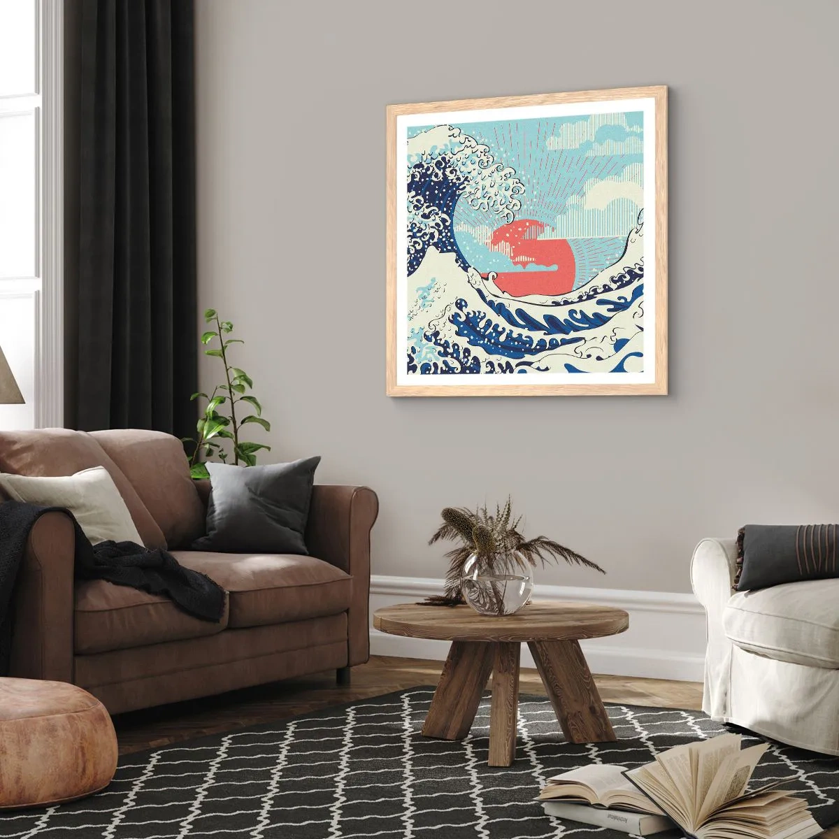 Poster in light oak frame - From Japanese Inspirations - 40x40 cm