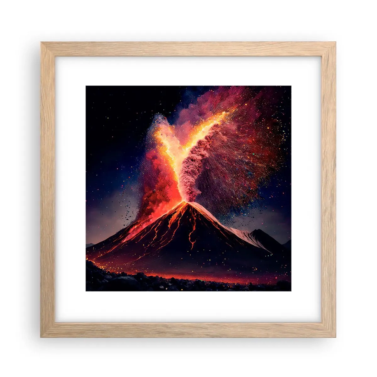 Poster in light oak frame - Beauty and Threat - 30x30 cm