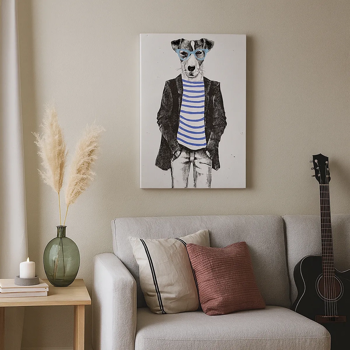 Canvas picture - Gentleman Dog - 50x70 cm