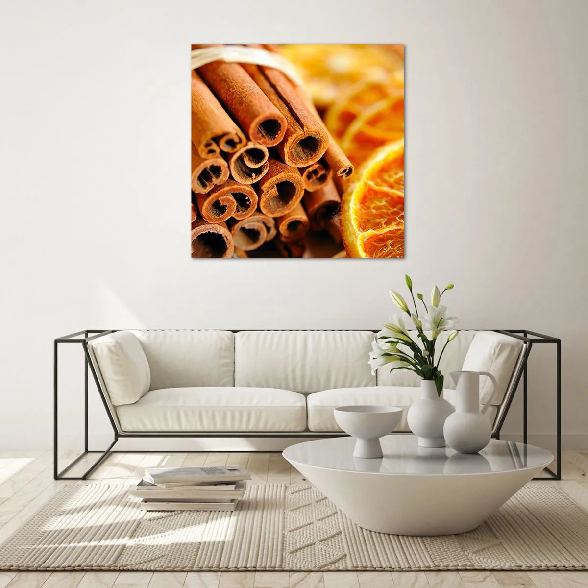 Glass picture - Can You Smell the Aroma? - 60x60 cm