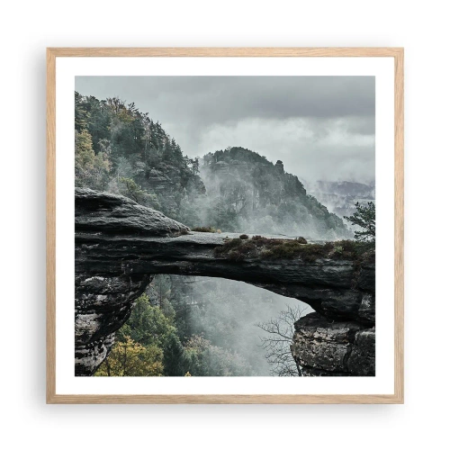 Poster in light oak frame - Adventure Is About to Start - 60x60 cm