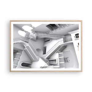 Poster in light oak frame - Paradoxes of Space - 100x70 cm