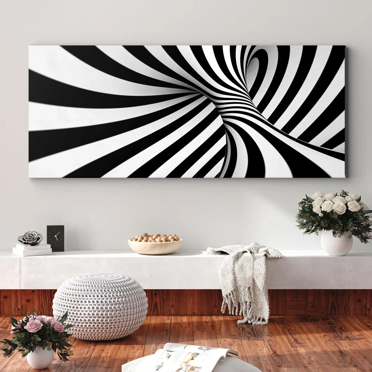 Canvas picture - Composition: Dancing Space - 90x30 cm