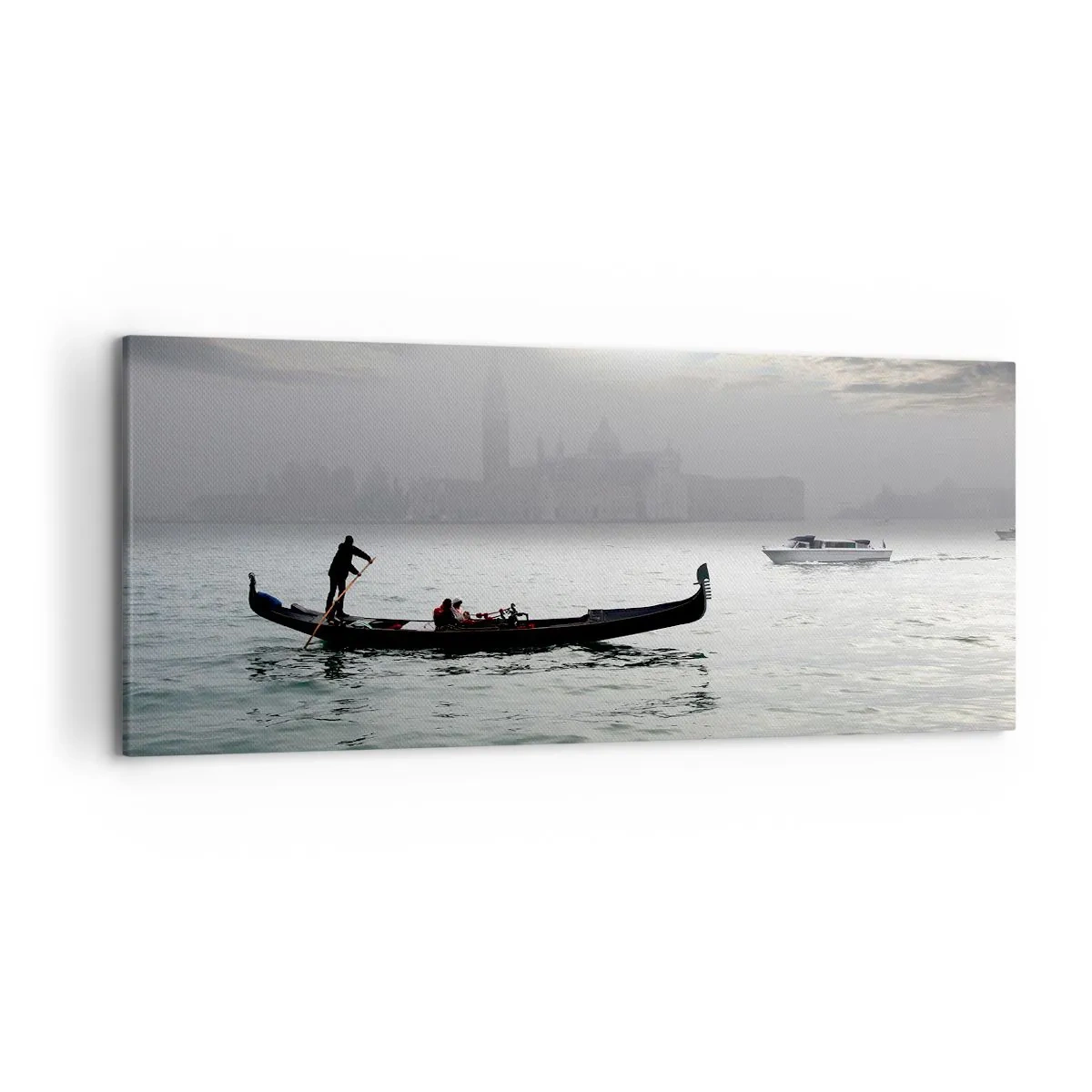 Canvas picture - Fairytale City from Water and Fog - 120x50 cm