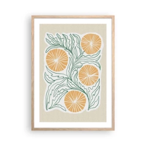 Poster in light oak frame - Ethnic with an Abstract Note - 50x70 cm