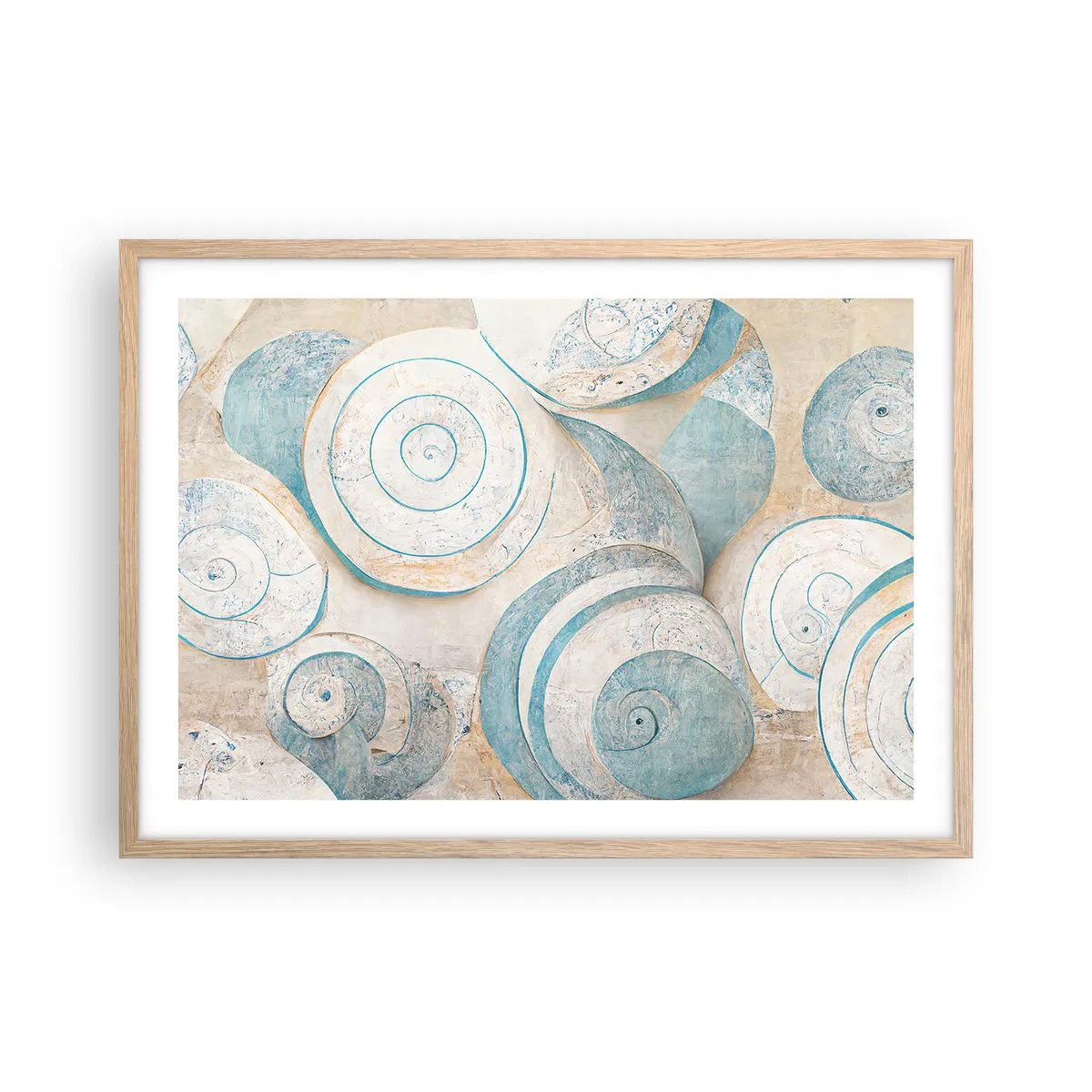 Poster in light oak frame - What Does a Shell Hide? - 70x50 cm