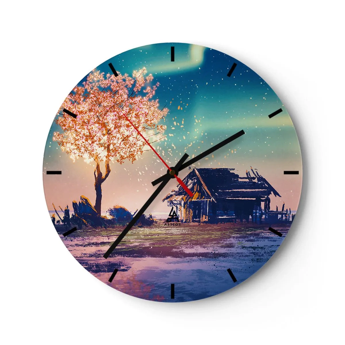 Wall clock - Clock on glass - Nature Does Not Pass Away - 40x40 cm