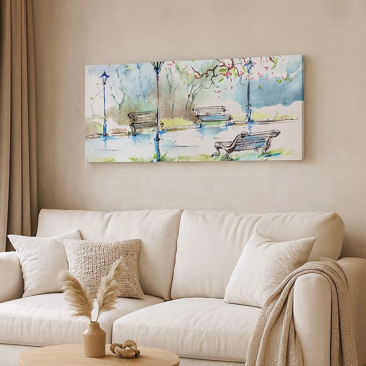 Canvas picture - Charm of Park Silence - 100x40 cm