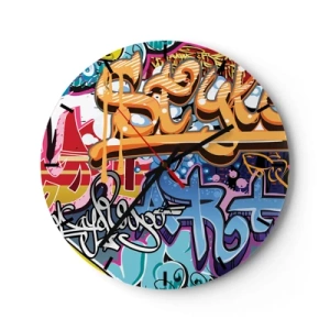 Wall clock - Clock on glass - Murals, Murals, Murals… - 40x40 cm