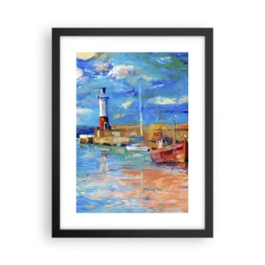 Poster in black frame - Afternoon in a Rainbow Bay - 30x40 cm
