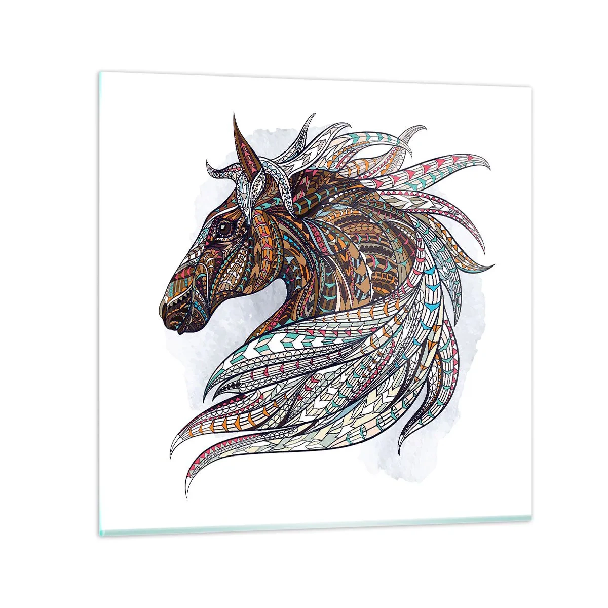 Glass picture - Horse of a Celtic Warrior - 40x40 cm