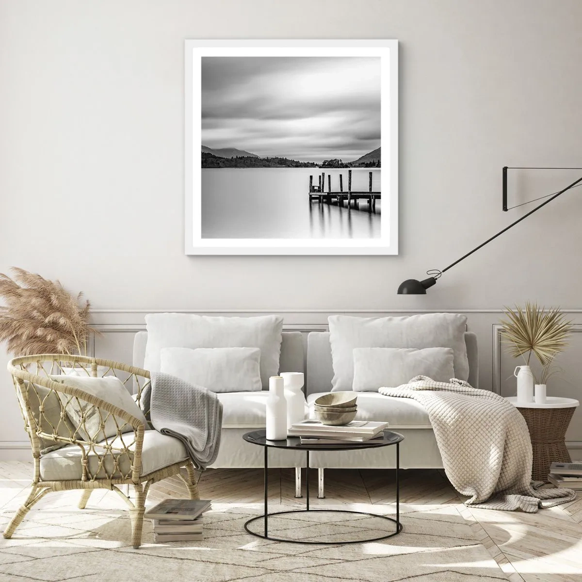 Poster in white frmae - Tranquility and Power - 60x60 cm