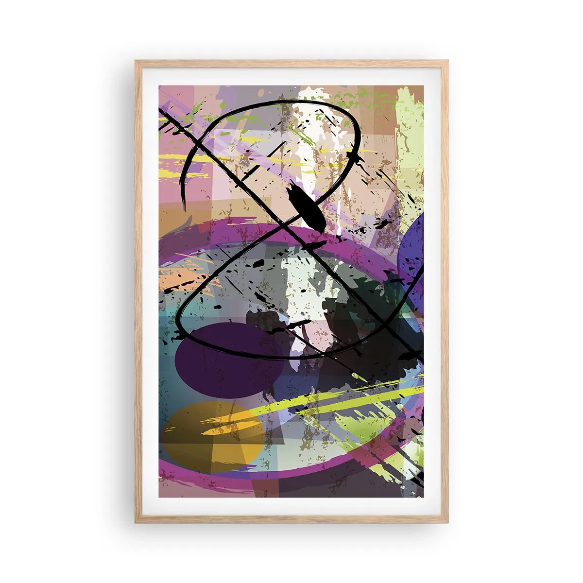 Poster in light oak frame - Straight Ahead or Around - 61x91 cm