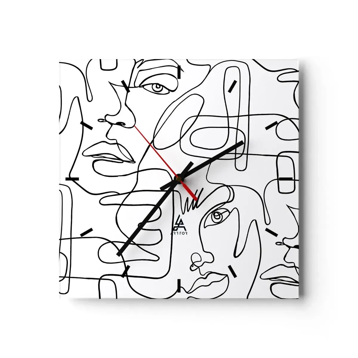 Wall clock - Clock on glass - Tangled up in Emotions - 30x30 cm
