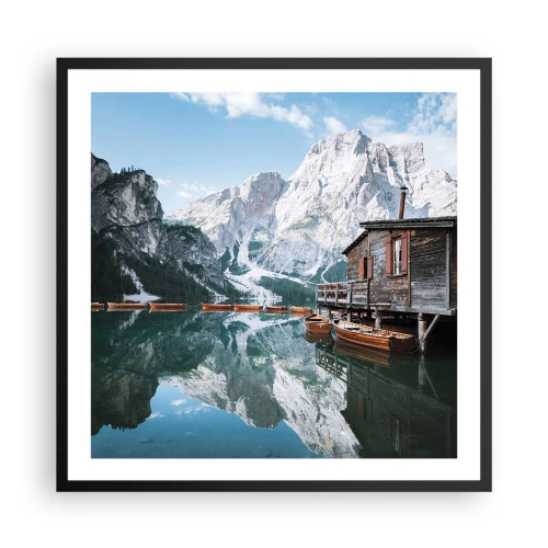 Poster in black frame - Crystal, Mountain Morning - 60x60 cm