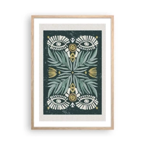 Poster in light oak frame - Like a Folklore Cutout - 50x70 cm
