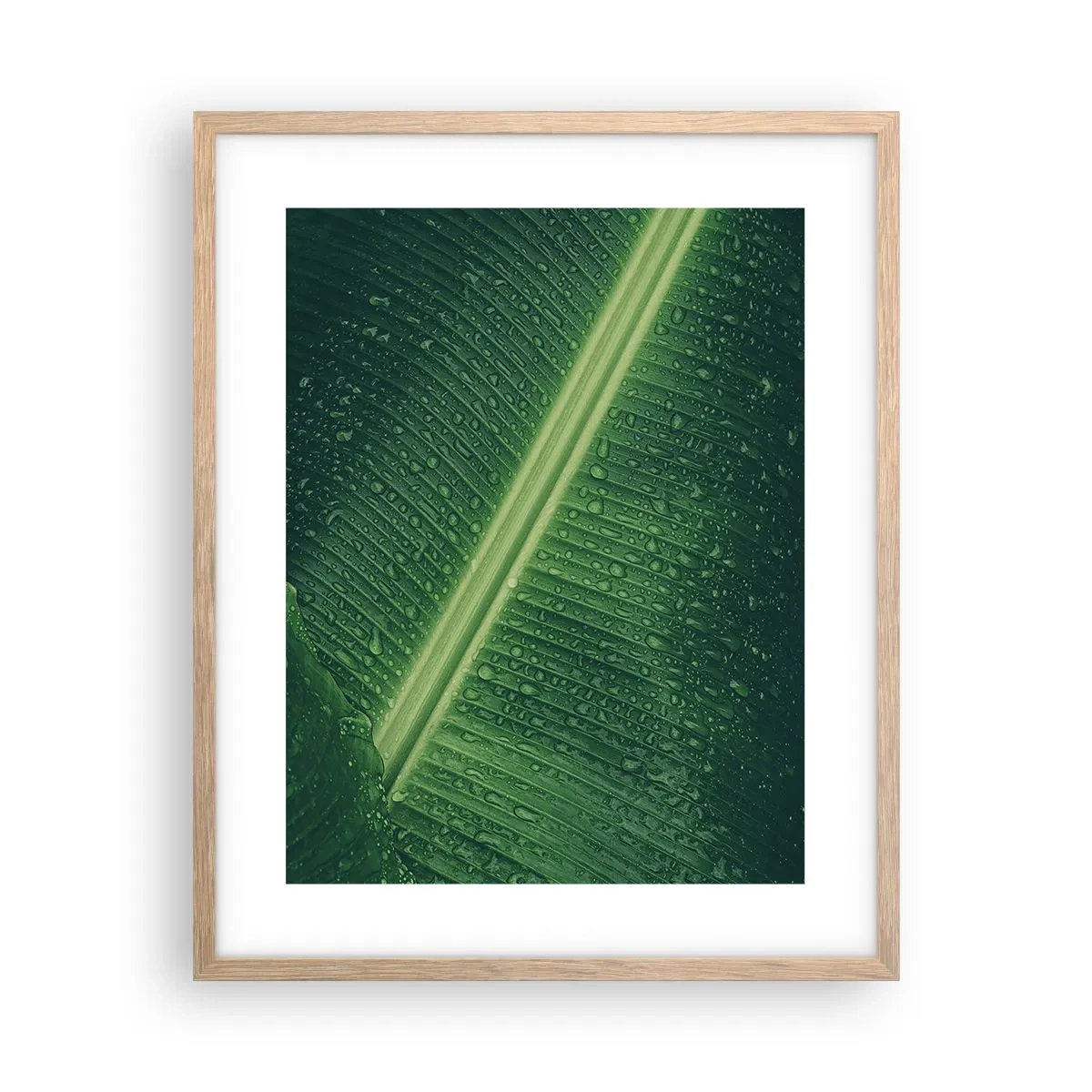 Poster in light oak frame - Structure of Green - 40x50 cm