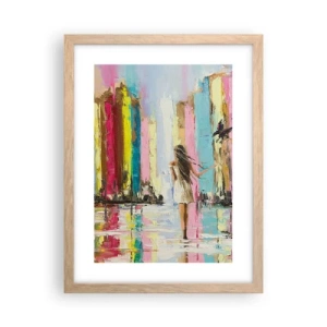 Poster in light oak frame - Follow Me - 30x40 cm