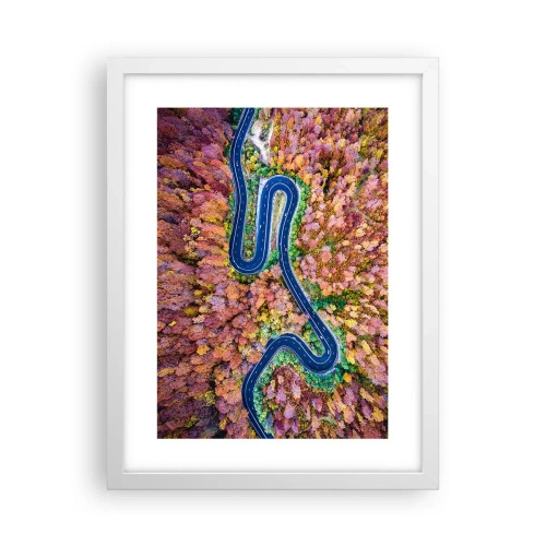 Poster in white frmae - Winding Path through a Forest - 30x40 cm